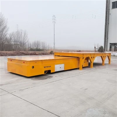 Chariot de transfert électrique sans rail à direction hydraulique de 50 tonnes